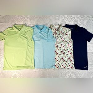 bcg Boys’ Perform Polos-Light Green, Light Blue, White Flamingo Print, Navy